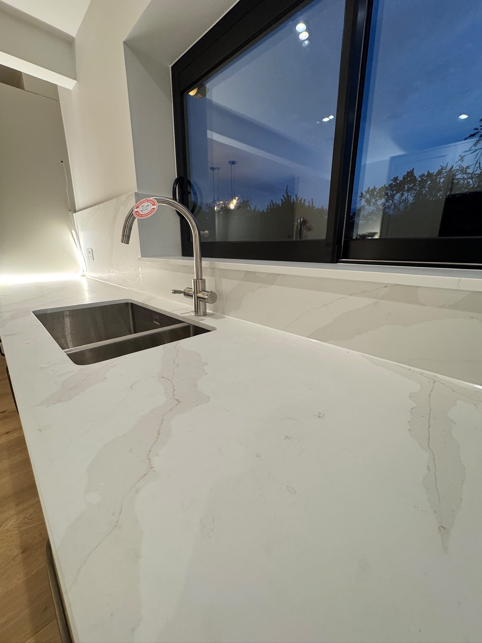 Stone worktop and sink detail