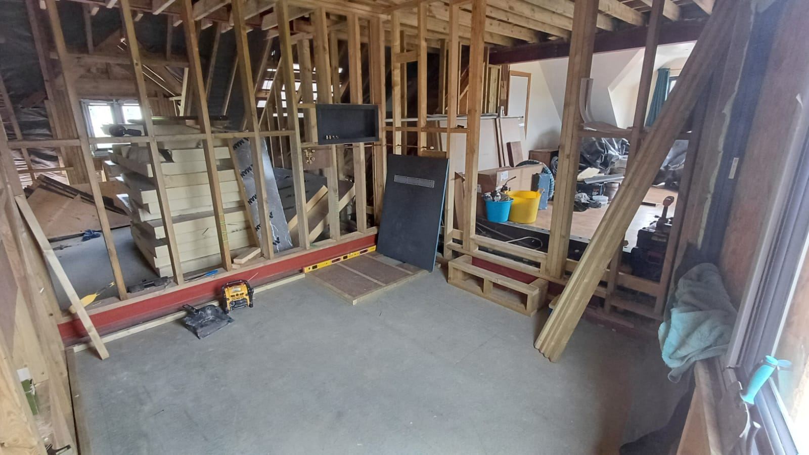 Before: the new extension ahead of the bathroom installation
