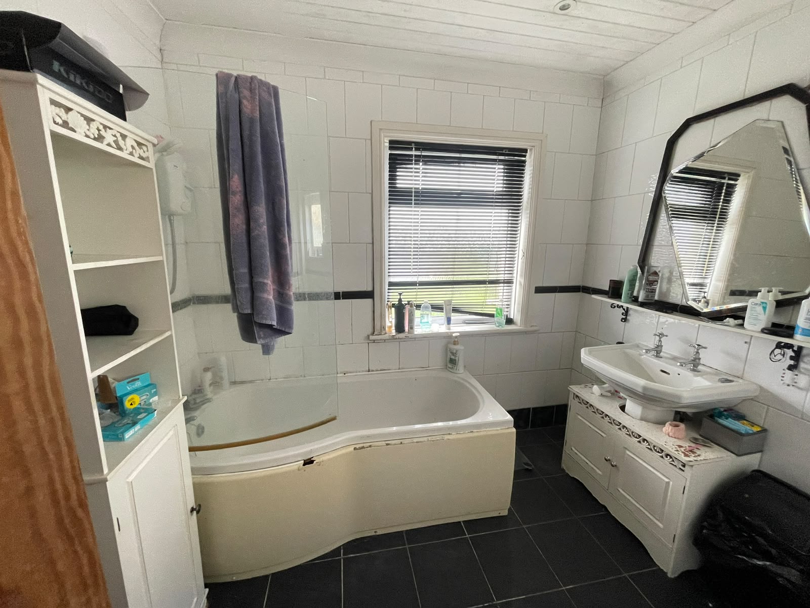 Before: the original bathroom