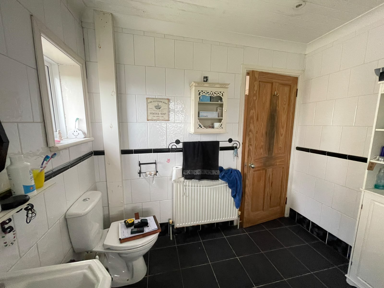 Before: the old WC and basin
